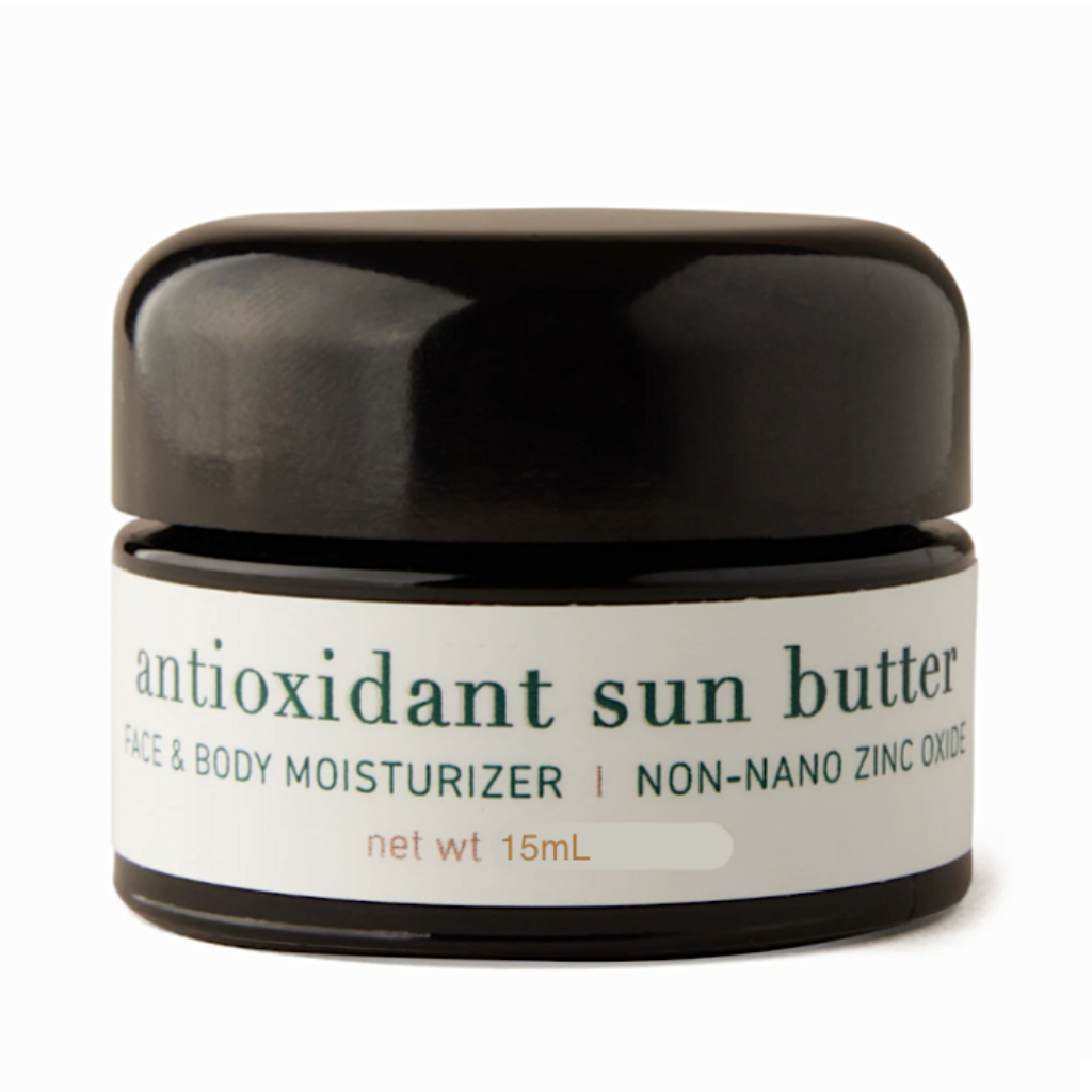 ISUN antioxidant sun butter 15mL travel size jar on a white background