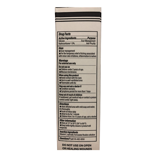 Product label with text on a white background