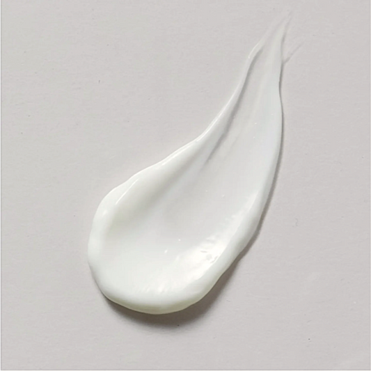 skin script peptide moisturizer with White cream smear on a gray background